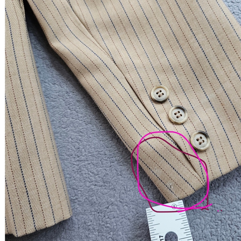 Daniel for Spellbound Blazer Jacket Women's 6 Brown Pinstripe Lined òNotch Lapel - Picture 9 of 11